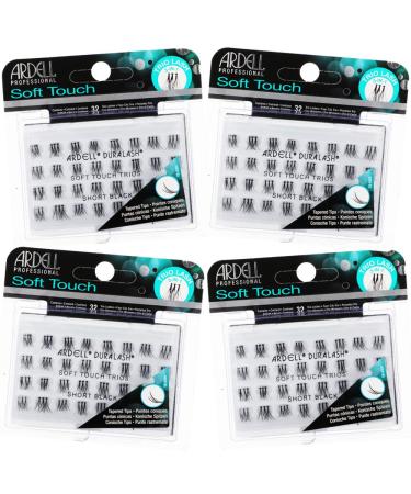Ardell False Eyelashes Soft Touch Trios Individuals Short Black 4 Pack