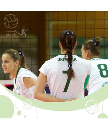 24 Piece Black Volleyball Hair Scrunchies Set - Silk Satin Elastic Hair Ties for Players Teams - Perfect Sports Gift for Girls & Women - Buy Online on SooperMarket.com