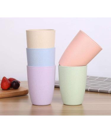 LuckyZone Wheat Straw Unbreakable Cup Set (12 oz, Pack of 5) | Dishwasher Safe & BPA Free - Eco-Friendly Drinking Glasses(Beige) - Buy Online on SooperMarket.com