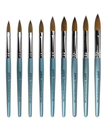 PANA Pure Kolinsky Hair Acrylic Nail Brush - Size 8 Teal Wood Handle - Buy Online on SooperMarket.com