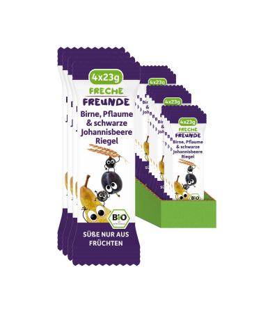 Cheeky friends organic fruit bars pear plum & black currant for babies and children from 1 year without added sugar vegan lactose -free 12 -pack 12 x (4 x 23g) plum & black currant 92 g (12 Pack)