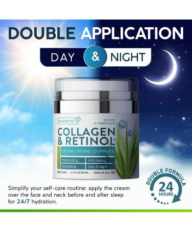 NUVADERMIS Collagen & Retinol Face Moisturizer 1.7 oz - Made in USA - Anti Aging Day & Night Cream for Women & Men - Buy Online on SooperMarket.com
