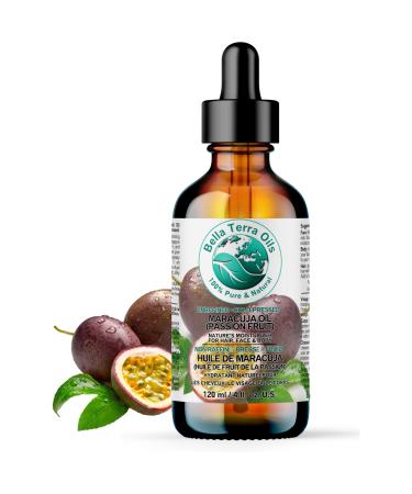 Pure Maracuja Oil for Lustrous Hair & Radiant Skin Lightweight & Non-Greasy 120 ml. Bella Terra Oils 120 ml (Pack of 1)
