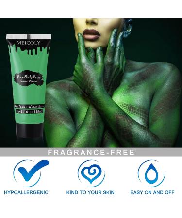 MEICOLY Green Cream Face Body Paint - Christmas Grinch Costume, Camouflage Hunting, Halloween SFX Makeup for Adults and Children - Buy Online on SooperMarket.com