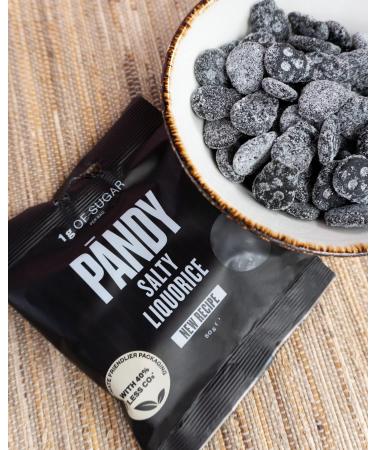 PANDY Candy SALTY LIQUORICE - Classic Liquorice Flavour with a Touch of Salt Gummy Candies Bag Only 1g Sugar & 80 Calories 1x50g (Pack of 2) - Buy Online on SooperMarket.com