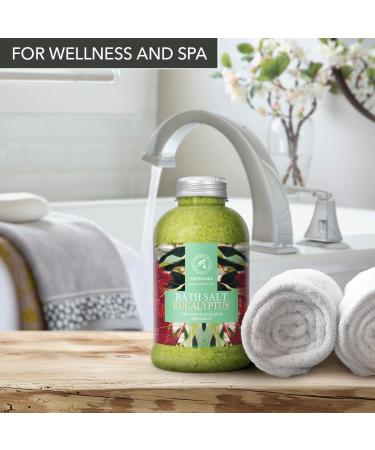 Premium Eucalyptus Bathing Salt 600g - Relaxation & Stress Relief with Natural Sea Salt & Essential Oils - Ideal for Sleep Cold Relief & Swim Additive - Buy Online on SooperMarket.com