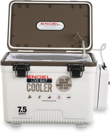Engel 7.5qt Live Bait Cooler with 2nd Gen 2-Speed Portable Aerator Pump | Fishing Bait Station for Shrimp, Minnows, and Live Bait - Buy Online on SooperMarket.com