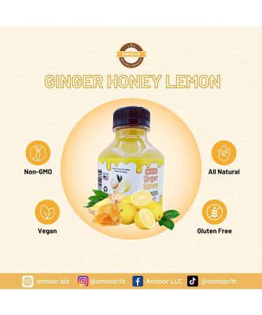 Annoor 100% Raw Honey with Pressed Ginger & Lemon Juice Concentrate - Detox Water Refresher, Tea, Cocktail & Dressing - 12.5 Fl Oz - Buy Online on SooperMarket.com