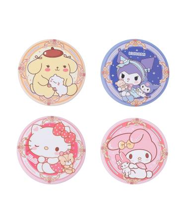 4pcs Kitty Cartoon Mirror Kawaii Cute Round Mini Pocket Travel Makeup Mirror Portable Pocket Mirror for Girl Women (MI-SRO) Sario