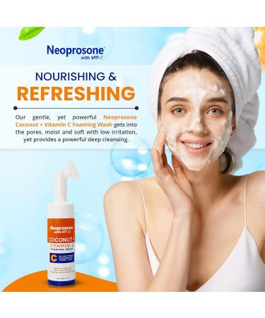 Neoprosone Skin Brightening Foaming Face Wash - 5 fl oz / 150 ml - Acne Face Wash Gentle Facial Cleanser for Oily Sensitive Normal Skin with Aloe Vera Coconut Oil - Buy Online on SooperMarket.com