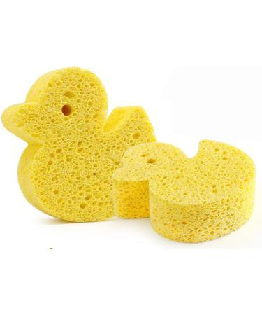 Visiblurry Bath Sponge for Kids | Soft Wood Pulp Sponge Body Wash Scrubber | Shower Sponge Dead Skin Remover Cute Shower Brush Bath Supplies for Toddler Kids Baby Yellow - Buy Online on SooperMarket.com