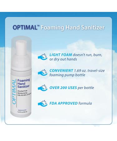 Alcohol-Free Foaming Hand Sanitizer - 99.99% Germ-Killing Antibacterial Formula - Travel Size 1.69 oz. Foam Pump Bottle (Pack of 6) - Moisturizing and Effective - Buy Online on SooperMarket.com
