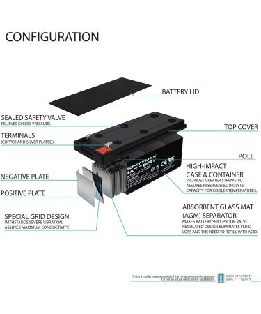Mighty Max Battery ML3-12 - 12V 3AH SLA Battery Replacement for PS-1230 LC-R123R4P NP3-12 | International Shipping Available - Buy Online on SooperMarket.com