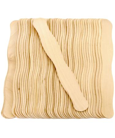 CraftySticks 50 Sticks - Wavy 8 Inch Jumbo Wood Fan Handles Wedding Fan Sticks (Natural) Natural 50 Sticks