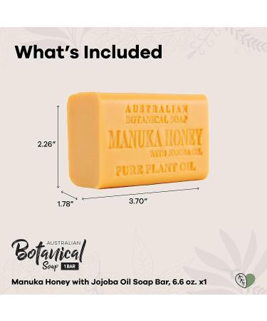 Manuka Honey & Jojoba Oil Australian Botanical Soap - 6.6 oz (187g) Bar | Shea Butter Enriched | All Skin Types | Pack of 1 - Buy Online on SooperMarket.com