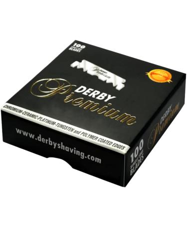100 "Derby Premium" Single Edge Razor Blades for straight razor