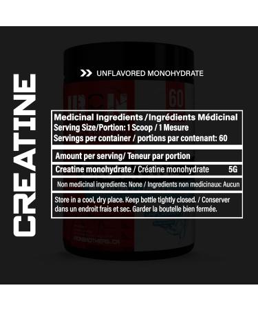 Iron Brothers Supplements - Pure Creatine Monohydrate Powder 300g - Creatine Powder for Post-Workout Muscle Building Strength Gains - Performance Booster for Men and Women | Unflavored - 60 Servings - Buy Online on SooperMarket.com