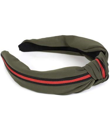 styleBREAKER Olive Retro Headband for Women - Knotted Decorative Stripes Hairband | Trendy Hair Accessories 04026018 - Buy Online on SooperMarket.com