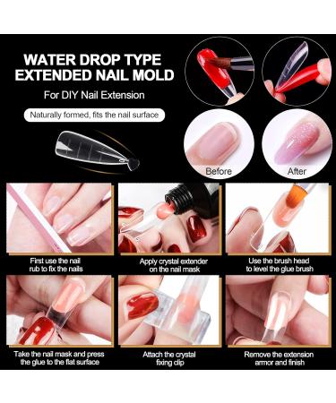 Kalolary 120Pcs Clear Dual Nail System - MOOLD ACYLL Stiletto Nail Extension Tips for Nail Art | 12 Sizes with Scale for Perfect Manicure - Buy Online on SooperMarket.com