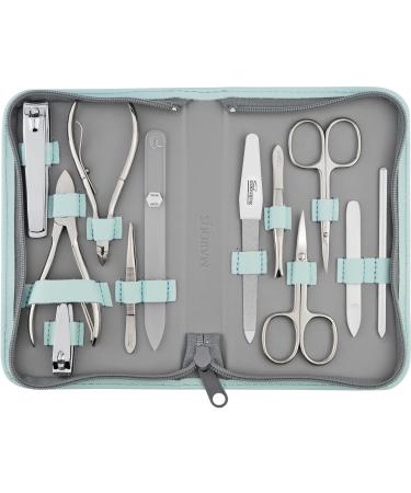 Marqus Solingen Manicure Set Solingen - 12 Party Manicure Pedicure Set in Real Leather Etui Handy and soft - complete set with everything for hand and foot care 5. MINT
