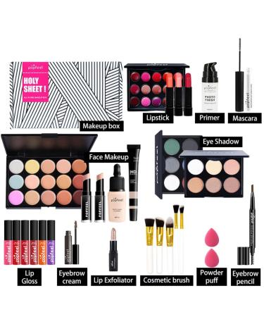 FantasyDay Multifunctional Cosmetics Gift Set | Complete Makeup Kit for Face Eyes & Lips | Quality Eyeshadow Palette Lipstick Rouge & Mascara - Perfect Makeup Palette #3 Kit011 - Buy Online on SooperMarket.com