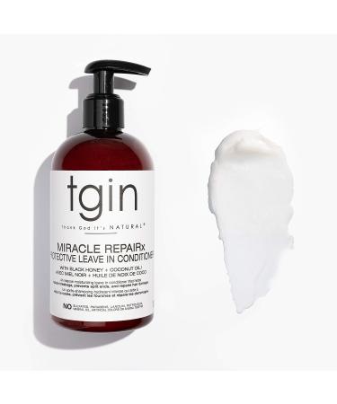 tgin Miracle RepaiRx Protective Leave In Conditioner 13oz - Biotin, Black Castor Oil - Paraben Free for Natural Hair - Repair, Restore, Protect Curls, Kinks, Waves - Buy Online on SooperMarket.com
