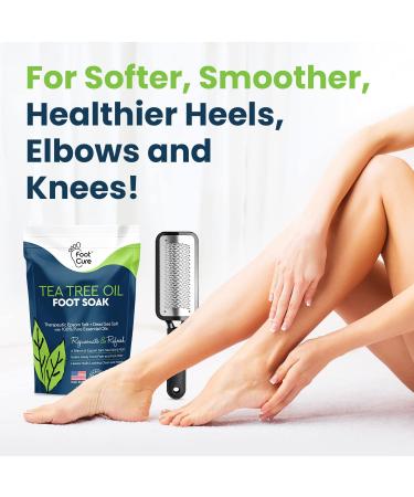 Foot Cure Exfoliator & Callus Remover Pedicure Set - Includes Foot File, Tea Tree Oil Soak, Urea Cream, USA Made - Buy Online on SooperMarket.com