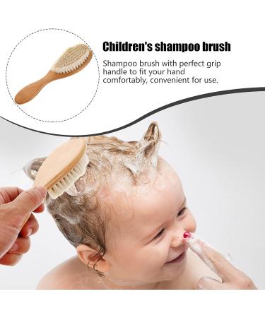 Kisangel Comb Cap Massaging Toddler Hair Brush - Natural Bristles, Wooden Massager for Kids - Perfect Gift for Baby Registry - Buy Online on SooperMarket.com