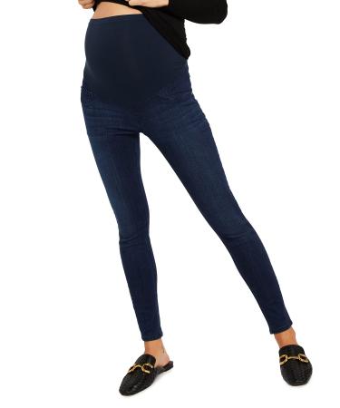 Motherhood Maternity Women's Indigo Blue Stretch Secret Fit Belly Ankle Denim Jegging Jeans L Dark Wash