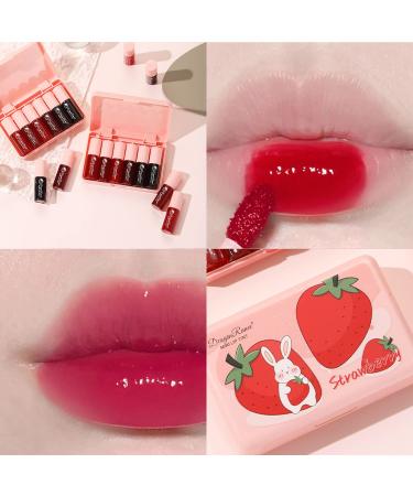 6 Colors Lip Tint Stain Set - Korean Lip Gloss Plumping Liquid Lipstick - Long Lasting & Waterproof Lip and Cheek Tint - High Pigment Vivid Colors - Lip Makeup Set - Buy Online on SooperMarket.com