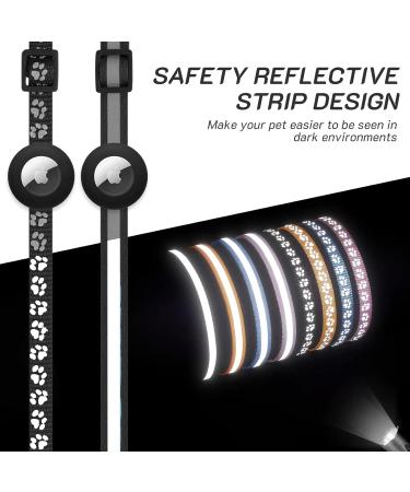 2 Pack Airtag Cat Collar Breakaway with Bell Reflective Kitten Collar with Apple Airtag Cat Collar Holder Adjustable 7-12In Safety Buckle for Girl Boy Cats Pet Supplies Accessories Gifts (Black) - Buy Online on SooperMarket.com