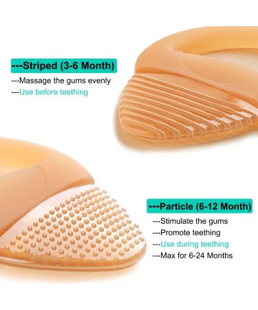Seposeve Silicone Baby Teething Toys for Boys & Girls 0-6 Months and 6-12 Months - BPA-Free, Soft & Easy to Clean (2 Brown) - Buy Online on SooperMarket.com