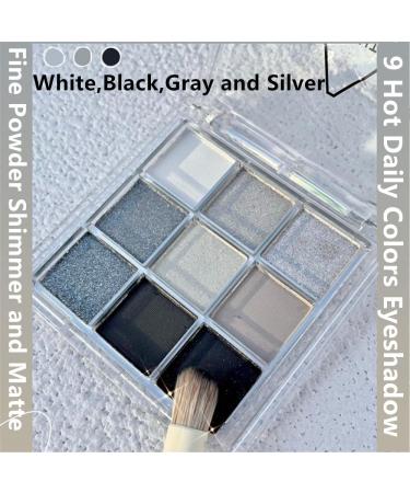 Go Ho Black/Silver Smokey Eyeshadow Palette - 9 Matte & Shimmer Shades for Waterproof Cool Daily Eye Makeup - Buy Online on SooperMarket.com