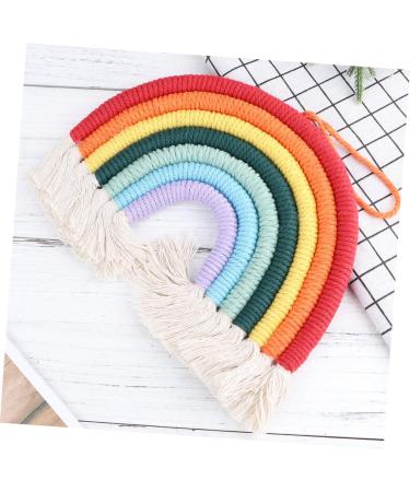 ABOOFAN 1pc Rainbow Rope Pendants Rainbow Tapestry Wall Hangings Office Decore Bohemia Cotton Rope Color 1 28X27CM - Buy Online on SooperMarket.com