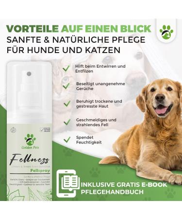 Golden Pets Fellspray 250ml - Natural Defolling Spray for Dogs & Cats | Improved Combability & Free E-Book on Mild Wildflowers - Buy Online on SooperMarket.com