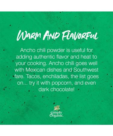 Certified Organic Ancho Chili Powder - 2.85 oz | Simply Organic - Buy Online on SooperMarket.com
