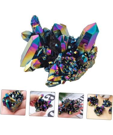 VILLCASE 2pcs Colorful Crystal Clusters Fish Tank Stones Mineral Specimen Natural Stones Cluster Rough Stone - Buy Online on SooperMarket.com