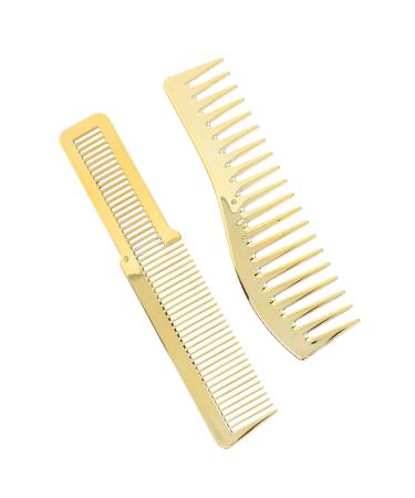 Hair Cutting Comb Wide Tooth Haircut Comb for Salon Hair Styling Heavy Design for All Hair Types (Gold)