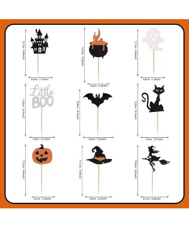 Cosswe Cupcake Toppers Pack of 18 Glitter Halloween Cupcake Topping - Buy Online on SooperMarket.com