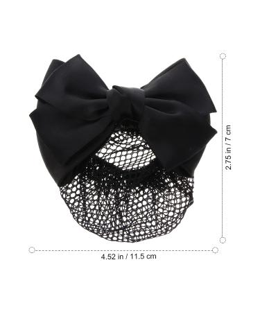 KALLORY French Barrette Hair Bun Net Mesh Cover Bowknot Hair Clip for Women (Black) - 11.5*7cm - Buy Online on SooperMarket.com