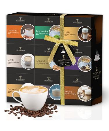 Coffee Gift Set - Selection of 9 Gourmet Flavoured Coffee Set - Medium-Dark Roasted Coffee Gifts for Men & Women - Gift for Coffee Lover - Christmas Coffee Gifts for Him & Her (Instant Coffee)