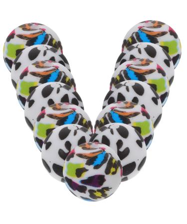 Anneome 20pcs Silicone Bead Set Leopard Print Beads Pacifier Chain Beads Molar Beads Silica Gel Baby Set with Hole As Shown 1.5X1.5X1.5CM