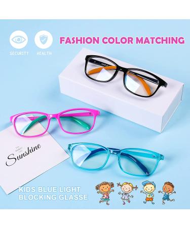 Children Optical Glasses Frame tr90 Flexible Bendable One-piece Safe Eyeglasses Girls Boy Black/ Clear Blue - Buy Online on SooperMarket.com