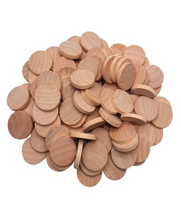1 Inch Natural Wood Slices Unfinished Round Wood Coins for DIY Arts & Crafts Projects 60 per Pack.