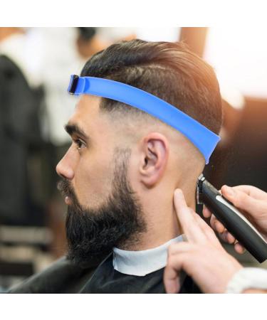 Adjustable Neck Hair Guide - Hair Trimming Guide Tool for Cutting Portable Silicone Haircut Bands Hairline Shaping Tool for DIY Home Haircuts Blue - Buy Online on SooperMarket.com