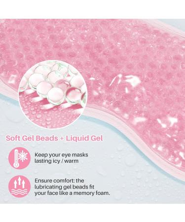 MIVORA Cooling Gel Mask - Hot Cold Therapy for Puffy Eyes, Migraines, Dark Circles - Reusable Sinus Pain Relief - Light Blue-Facebook - Buy Online on SooperMarket.com