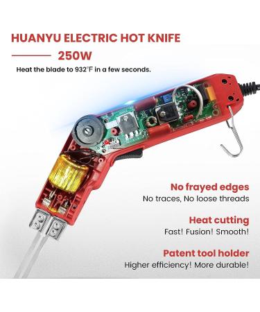 Huanyu 10in Hot Cutter Knife 250W - Foam Cutting Tool up to 932 F - Continuous Working for Sculpture, Sponge, Rope - DIY Styrofoam Carving - Buy Online on SooperMarket.com