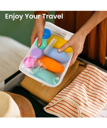 100ml Silicone Travel Bottles Set | 4 Leak-Proof TSA Approved Containers for Shampoo & Lotion | BPA Free Colorful Travel Essentials - Buy Online on SooperMarket.com