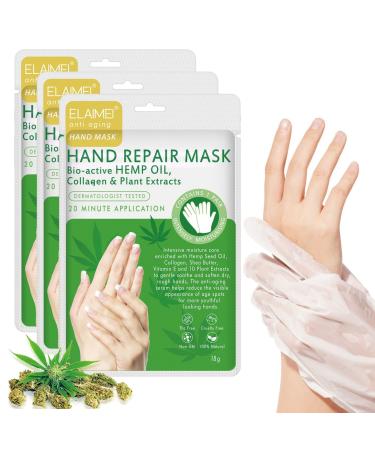 Cckuloob hand mask 3 pairs of hand mask for very dry hands moisture glove hand care gloves for dry aging cracked hands for women and men