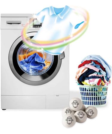 Organic XL Wool Dryer Balls - 6 Pack Sheep Pattern | Cute Fabric Softener | Shorten Drying Time | Reusable Laundry Essential - Buy Online on SooperMarket.com